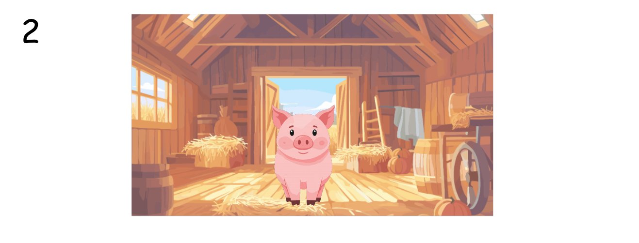 Storyboard panel 2: Wilbur alone in the barn